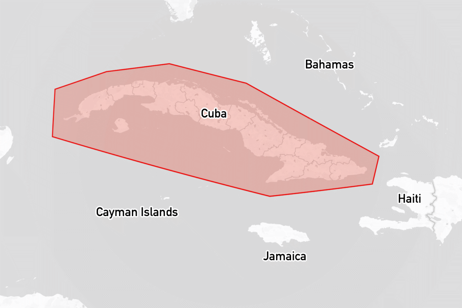 Sailing areas in Cuba