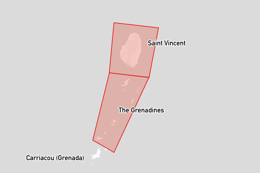 Sailing areas in Saint Vincent and the Grenadines